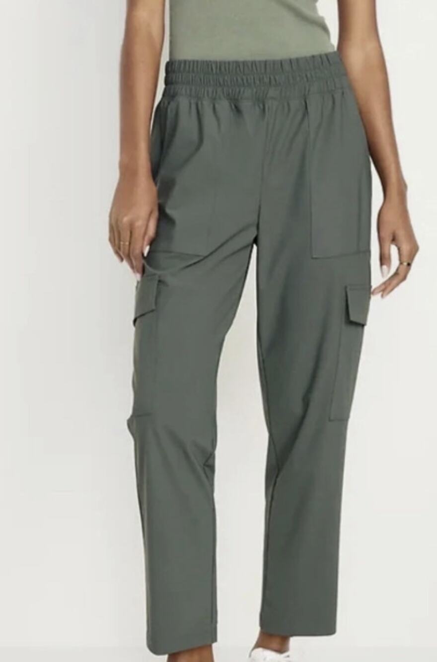 Old Navy Go Dry Large SleekTech Green High-Waisted Cargo Ankle Pants